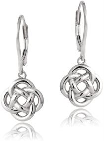 img 3 attached to 🌸 Hoops & Loops - Love Knot Flower Dangle Leverback Earrings in Sterling Silver, Black, Yellow, and Rose Flash Plating