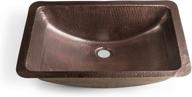 enhance your kitchen with the monarch abode 17095 pure copper hand hammered venetian sink (21 inches), offering dual mount options and a stunning rectangle design logo