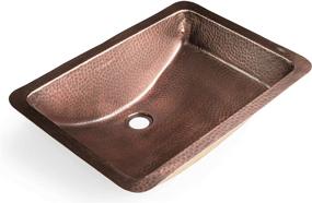 img 1 attached to Enhance Your Kitchen with the Monarch Abode 17095 Pure Copper Hand Hammered Venetian Sink (21 inches), Offering Dual Mount Options and a Stunning Rectangle Design