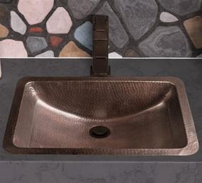 img 2 attached to Enhance Your Kitchen with the Monarch Abode 17095 Pure Copper Hand Hammered Venetian Sink (21 inches), Offering Dual Mount Options and a Stunning Rectangle Design