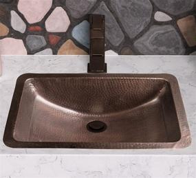 img 3 attached to Enhance Your Kitchen with the Monarch Abode 17095 Pure Copper Hand Hammered Venetian Sink (21 inches), Offering Dual Mount Options and a Stunning Rectangle Design