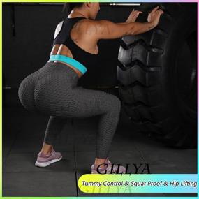 img 2 attached to 🍑 GILLYA Booty Yoga Pants TikTok Butt Leggings: Lift, Sculpt, and Combat Cellulite with Textured Scrunch Butt Yoga Pants