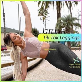 img 3 attached to 🍑 GILLYA Booty Yoga Pants TikTok Butt Leggings: Lift, Sculpt, and Combat Cellulite with Textured Scrunch Butt Yoga Pants