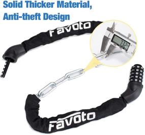 img 1 attached to 🚲 Favoto Bike Chain Lock: 5 Digit Combination Anti-Theft Bicycle Lock for Outdoor Motorcycle E-bike Bikes - 3.2 feet Long, High Security Hardened Steel