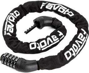 img 4 attached to 🚲 Favoto Bike Chain Lock: 5 Digit Combination Anti-Theft Bicycle Lock for Outdoor Motorcycle E-bike Bikes - 3.2 feet Long, High Security Hardened Steel