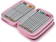 🖍️ tracker color pencil: 72-slot 4 layer pen bag in pink - large art case with multi-layer storage and fixed pen holder for children and adults logo