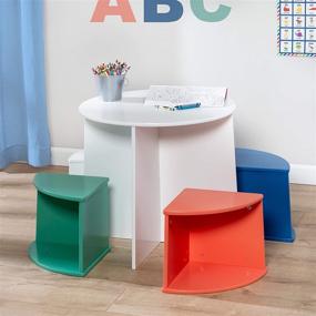 img 3 attached to Stylish and Functional Honey-Can-Do Kids Nesting Table and Chairs: Perfect for Playrooms and Bedrooms