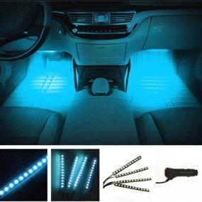 img 3 attached to GOADROM Ice Blue Car Interior Neon Light Strip – Waterproof Glow Undercar Lights with Remote for Atmosphere Decoration