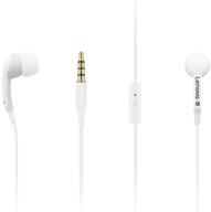 🎧 lenovo 100 in-ear headphones: wired with microphone, noise isolation, 3 ear cup sizes - compatible with windows, mac, android - gxd0s50938 (white) logo