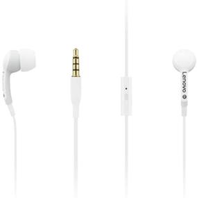 img 4 attached to 🎧 Lenovo 100 In-Ear Headphones: Wired with Microphone, Noise Isolation, 3 Ear Cup Sizes - Compatible with Windows, Mac, Android - GXD0S50938 (White)