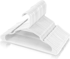 img 4 attached to Utopia Home 50-Pack White Plastic Hangers for Clothes - Space Saving Notched Hangers - Durable Slim Design with Shoulder Grooves