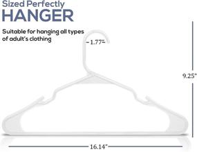 img 3 attached to Utopia Home 50-Pack White Plastic Hangers for Clothes - Space Saving Notched Hangers - Durable Slim Design with Shoulder Grooves