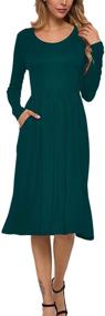 img 3 attached to MISFAY Womens Sleeve Pockets Pleated Women's Clothing and Dresses