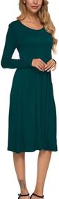 img 2 attached to MISFAY Womens Sleeve Pockets Pleated Women's Clothing and Dresses