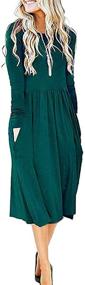 img 4 attached to MISFAY Womens Sleeve Pockets Pleated Women's Clothing and Dresses