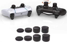 img 1 attached to 🎮 Aosai PS5 DualSense Controller Skin: Anti-Slip Silicone Grip + FPS PRO Thumb Grips - Black (2 Controller Skins + 8 Thumb Grips)