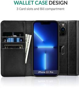 img 1 attached to 📱 KILINO iPhone 13 Pro 5G Wallet Case [RFID Blocking] [Premium PU Leather] [Shock-Absorbent Bumper] [Card Slots] [Kickstand] [Magnetic Closure] Flip Folio Cover in Black