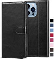 📱 kilino iphone 13 pro 5g wallet case [rfid blocking] [premium pu leather] [shock-absorbent bumper] [card slots] [kickstand] [magnetic closure] flip folio cover in black logo