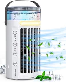 img 4 attached to ✨ Manwe Portable Air Cooler: Small 3-in-1 AC Cooler, Humidifier, and Evaporative Cooler - Powerful 3 Fan Speeds - Ideal for Home, Office, Bedroom, and Outdoor