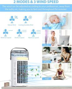 img 2 attached to ✨ Manwe Portable Air Cooler: Small 3-in-1 AC Cooler, Humidifier, and Evaporative Cooler - Powerful 3 Fan Speeds - Ideal for Home, Office, Bedroom, and Outdoor