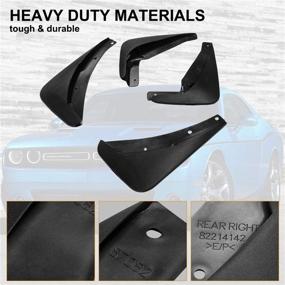 img 3 attached to 🚗 2015-2021 Dodge Challenger Front & Rear Mud Flaps - Kiwi Master Mud Guards Splash Flaps - Heavy Duty Molded Fender Flaps 82214141 82214142 Compatible