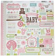 echo park paper company bundle of joy girl cardstock stickers - 12x12 elements for creative projects logo