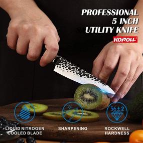 img 3 attached to 🔪 KONOLL 5-Inch Fruit Knife: Precision Stainless Steel Cutting Tool with Ergonomic Wooden Handle - Ideal Kitchen Utility Knife