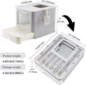 img 2 attached to 🐱 Vealind XXL Foldable Cat Litter Box: Front Entry & Top Exit Enclosure with Lid - Extra Large Space Covered Kitty Toilet Solution