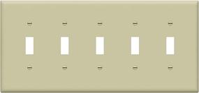 img 4 attached to 🔳 ENERLITES 5-Gang Light Toggle Switch Plate, Glossy Ivory, Mid-Size 4.88"x 10.39", Unbreakable Polycarbonate Thermoplastic, 8815M-I