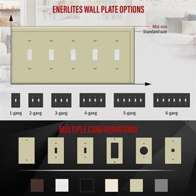 img 2 attached to 🔳 ENERLITES 5-Gang Light Toggle Switch Plate, Glossy Ivory, Mid-Size 4.88"x 10.39", Unbreakable Polycarbonate Thermoplastic, 8815M-I