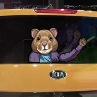 🐹 waving hamster wipertag decal: attaches to rear vehicle wiper logo