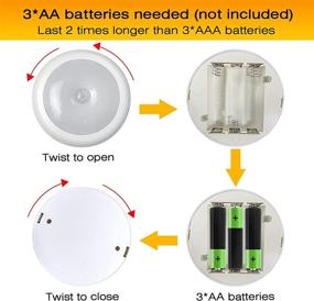 img 2 attached to 🔦 KINDEEP Motion Sensor LED Night Light Battery Powered - 8 Pack: Ideal Wireless Lights for Cabinets, Closets, and Bedrooms