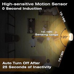 img 3 attached to 🔦 KINDEEP Motion Sensor LED Night Light Battery Powered - 8 Pack: Ideal Wireless Lights for Cabinets, Closets, and Bedrooms