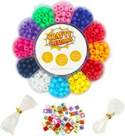 🎨 complete pony beads craft kit - jewelry making set with cord, vibrant 12 colors, alphabet beads, & handy storage case logo