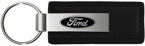 img 4 attached to 🔑 Black Leather Key Chain with Ford Logo