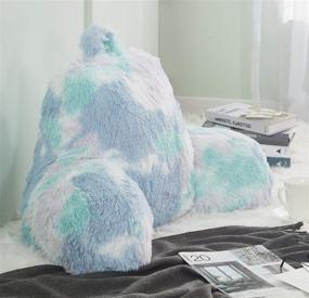 img 2 attached to 🛋️ Удобная подушка Hobed Life Cozy Fur с наполнением из искусственного меха размером 30x17x17 дюймов: премиальная подушка для чтения для комфорта детей, подростков и студентов при чтении, просмотре планшета и играх с игрушками на полу, диване и кровати.