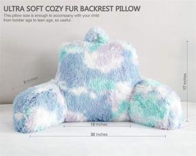 img 1 attached to 🛋️ Удобная подушка Hobed Life Cozy Fur с наполнением из искусственного меха размером 30x17x17 дюймов: премиальная подушка для чтения для комфорта детей, подростков и студентов при чтении, просмотре планшета и играх с игрушками на полу, диване и кровати.