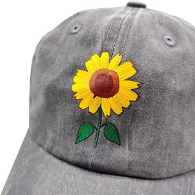 img 2 attached to 🌻 Stylish Sunflower Decal Adjustable Low Profile Hat for Teen Girls- Waldeal Teens Washed Cotton Baseball Dad Cap