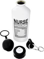 💧 thiswear nurse nutritional label aluminum water bottle: stay hydrated with cap & sport top logo