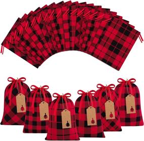 img 4 attached to 🎁 Sparkling Christmas Present Drawstring Supplies by Aneco: The Perfect Touch for Festive Gift-Giving