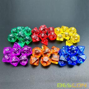 img 2 attached to 🎲 Bescon Mini Translucent Polyhedral RPG Dice Set 10MM - Compact D4-D20 in Tube Packaging, 42pcs Assorted Colored - Small Sized RPG Dice Set