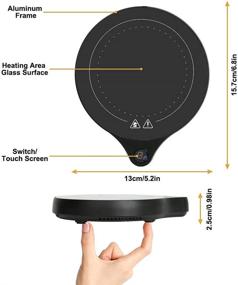 img 1 attached to ☕ Улучшите свой опыт питья напитков: Тепловая подставка для кружки welltop с пятью режимами температуры (до 100 ℃ / 212 ℉) для идеального глотка, автоматическое отключение, идеально подходит для использования в офисе или дома, черная.