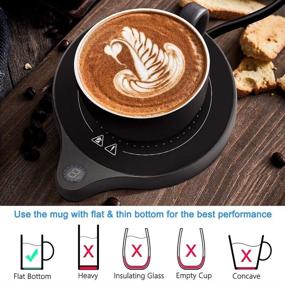 img 3 attached to ☕ Enhance Your Beverage Experience: welltop Coffee Mug Warmer with Five Temperature Settings (Up to 212℉/100℃) for the Perfect Sip, Auto Shut Off, Ideal for Office/Home Use, Black