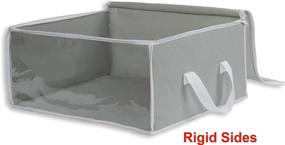 img 2 attached to 🧺 Organize Your Closet with Simple Houseware's Grey Foldable Clothing Storage Box - 3 Pack with Clear Window