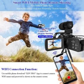 img 2 attached to 📹 4K Camcorder with WiFi, Night Vision, and Touch Screen - Perfect Vlogging Camera for YouTube, Webcam Support, 48M Digital Zoom