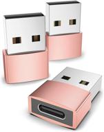 адаптер syntech usb c female to usb a male 3 шт. - заряжайте несколько устройств с помощью кабеля type c charger - совместим с ipad air 6, iphone 13/12 pro max, apple watch s7, samsung galaxy s20 - розовое золото логотип