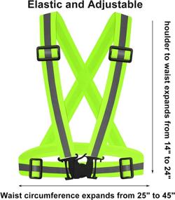 img 2 attached to Sawnzc 2Pack Running Reflective Vest Gear: High Visibility Safety VES Adjustable Belt Straps for Night Running, Cycling, Motorcycle Riding, Dog Walking, Jogging