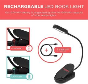 img 1 attached to 📚 Rechargeable Book Light with Amber Dual Day and Night Modes, 1600K Warm LEDs and 4000K White Light. Blue Blocking LEDs to Prevent Eye Strain. Long Battery Life. Ideal for Bookworms, Kids, Study.