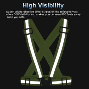 img 3 attached to Sawnzc 2Pack Running Reflective Vest Gear: High Visibility Safety VES Adjustable Belt Straps for Night Running, Cycling, Motorcycle Riding, Dog Walking, Jogging