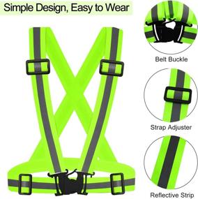 img 1 attached to Sawnzc 2Pack Running Reflective Vest Gear: High Visibility Safety VES Adjustable Belt Straps for Night Running, Cycling, Motorcycle Riding, Dog Walking, Jogging